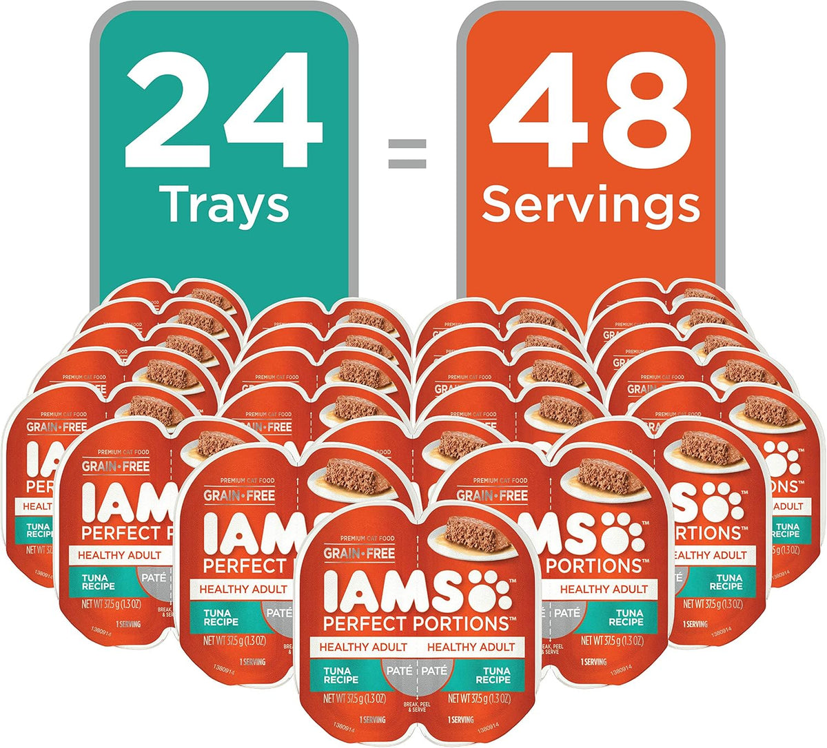 IAMS Perfect Portions Healthy Adult Pate Wet Cat Food, Tuna, 24 Count