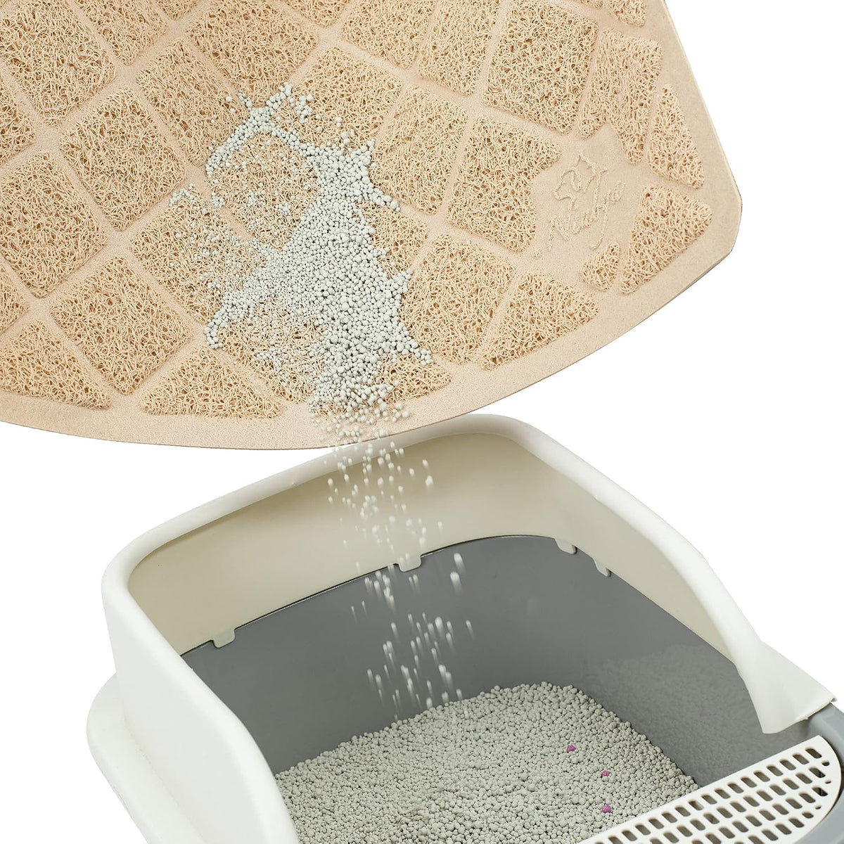 Niubya Premium Cat Litter Mat, Litter Box Mat with Non-Slip and Waterproof Backing, Litter Trapping Mat Soft on Kitty Paws and Easy to Clean, Cat Mat Traps Litter from Box