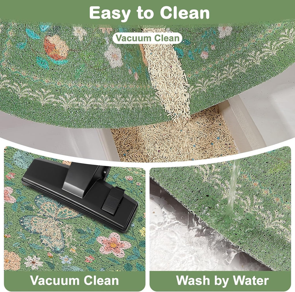 Unicorn Catcher 40"x30" Cat Litter Mat Non-Slip Washable Litter Box Mat | High-Density PVC Litter Catcher Mat Efficiently Traps Scattered Litter From Paws To Keep Floors Clean