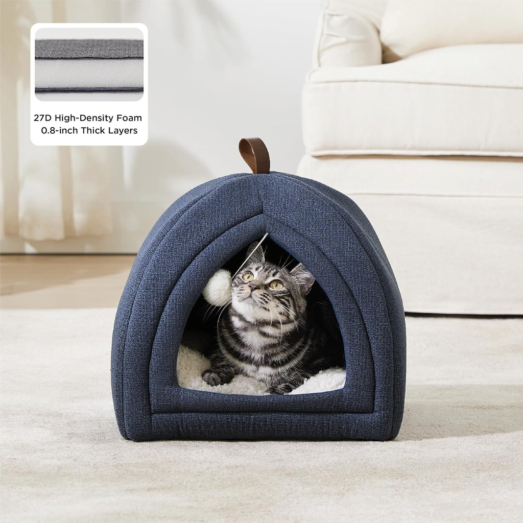 Bedsure 2in1 Cat Beds for Indoor Cats Cave for Kitten with Washable Pillow