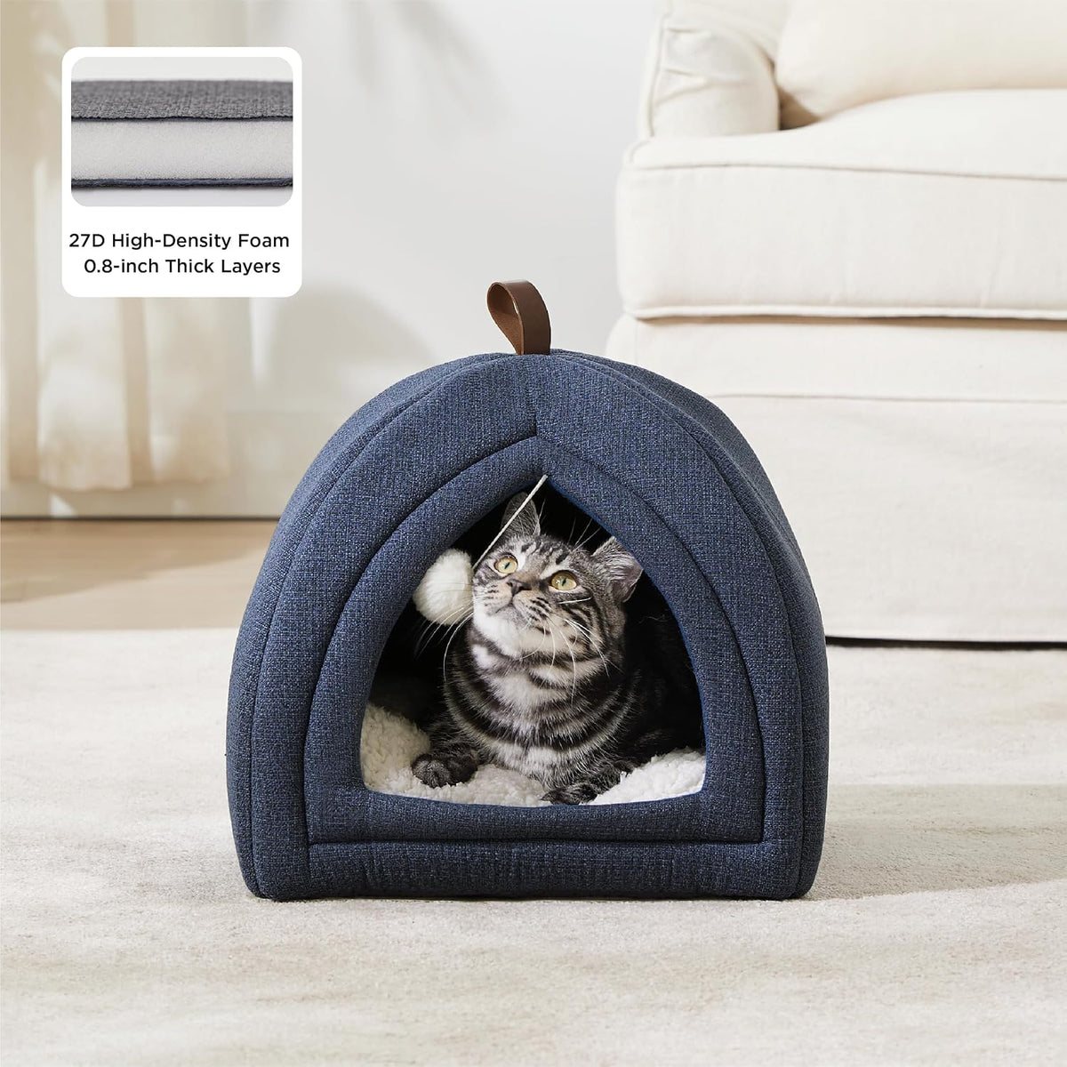 Bedsure 2in1 Cat Beds for Indoor Cats Cave for Kitten with Washable Pillow