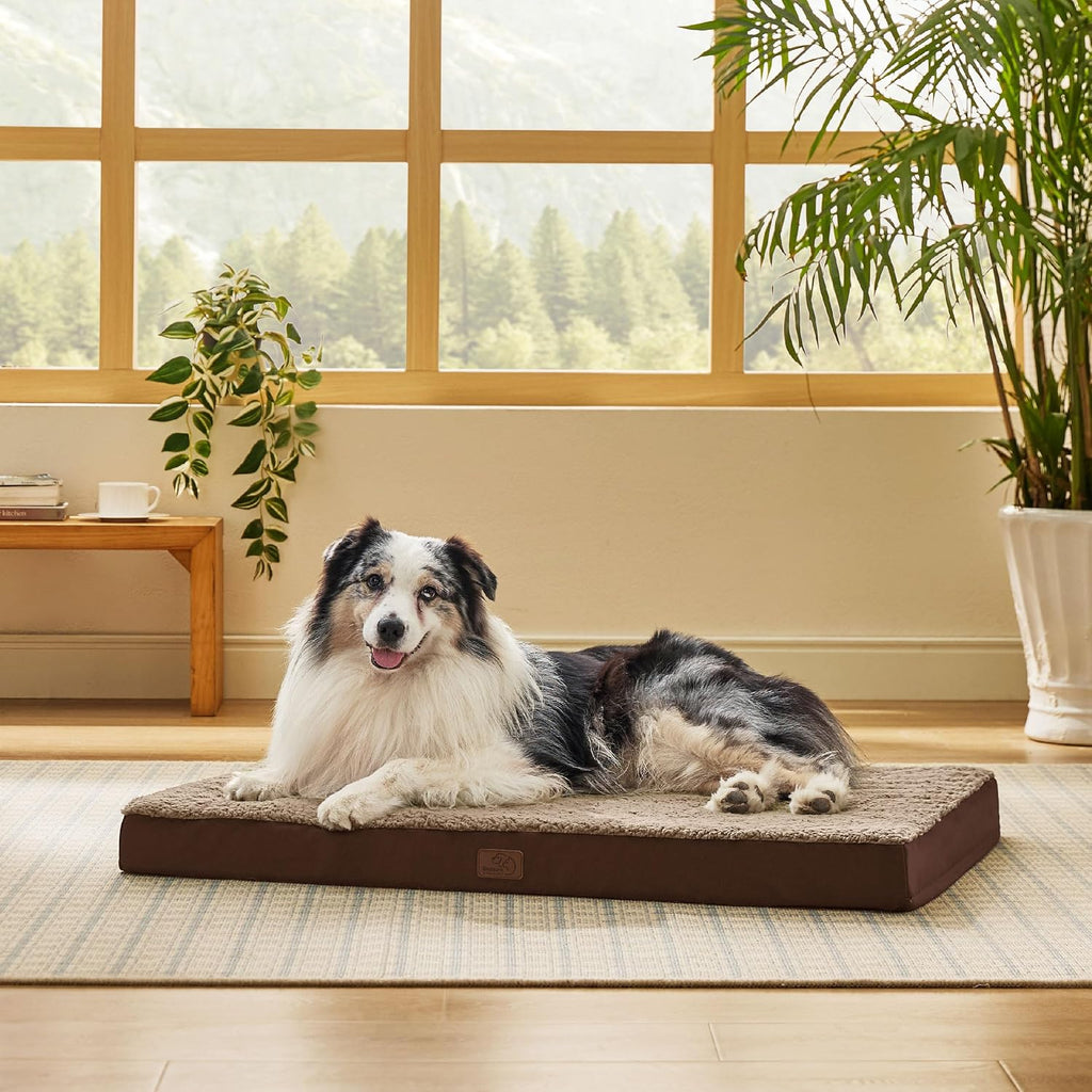 Bedsure XL Dog Bed for Crate, Pet Bed with Washable Cover, 41x27 Inch Brown