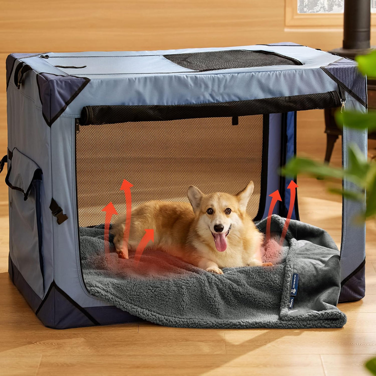 Bedsure Self Warming Dog Blankets for Large Dogs Waterproof - 40"X50" Grey