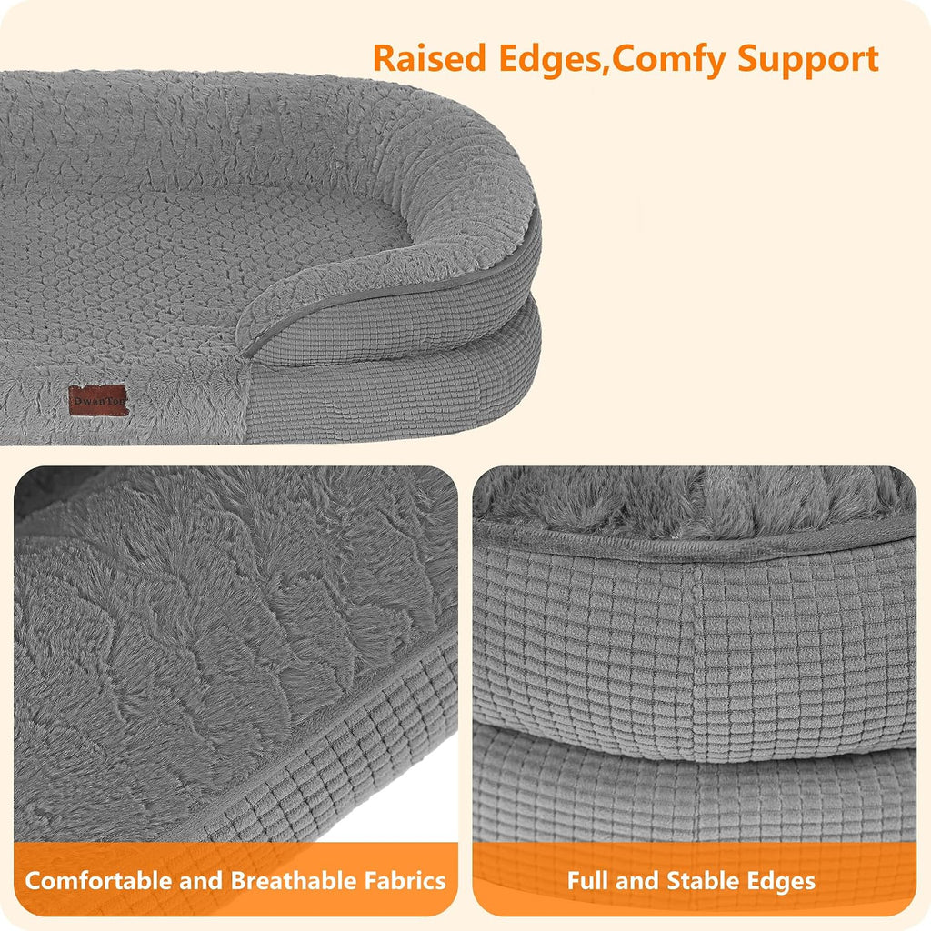 Dwanton Orthopedic Waterproof Medium Dog Bed Sofa, Gel Memory Foam, 36"
