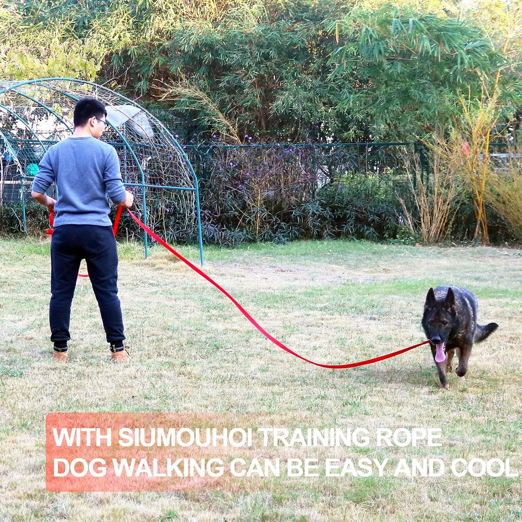 Siumouhoi Dog/Puppy Obedience Recall Training Agility Lead - 15ft 20ft 30ft 50ft Training Leash - Great for Play, Camping, or Backyard - Orange 50ft