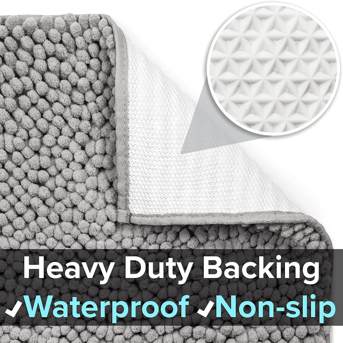 CatGuru Cat Litter Mat, Medium, Extra Large, XXL, Waterproof Litter Box Mat, Non Slip Kitty Litter Mat, Machine Washable Litter Trapping Mat, Soft Litter Tray, Cat Stuff (Medium, Gray/Heavy-Duty)