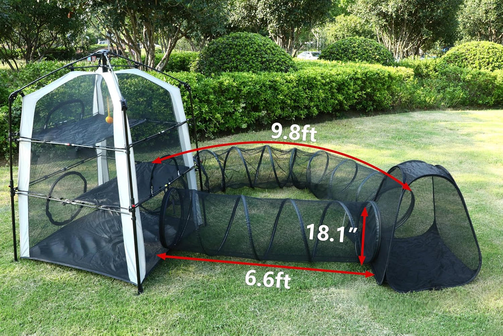 CypherX Extra Large Catio Outdoor Cat Enclosure Pop Up Playpen Tunnel Tent