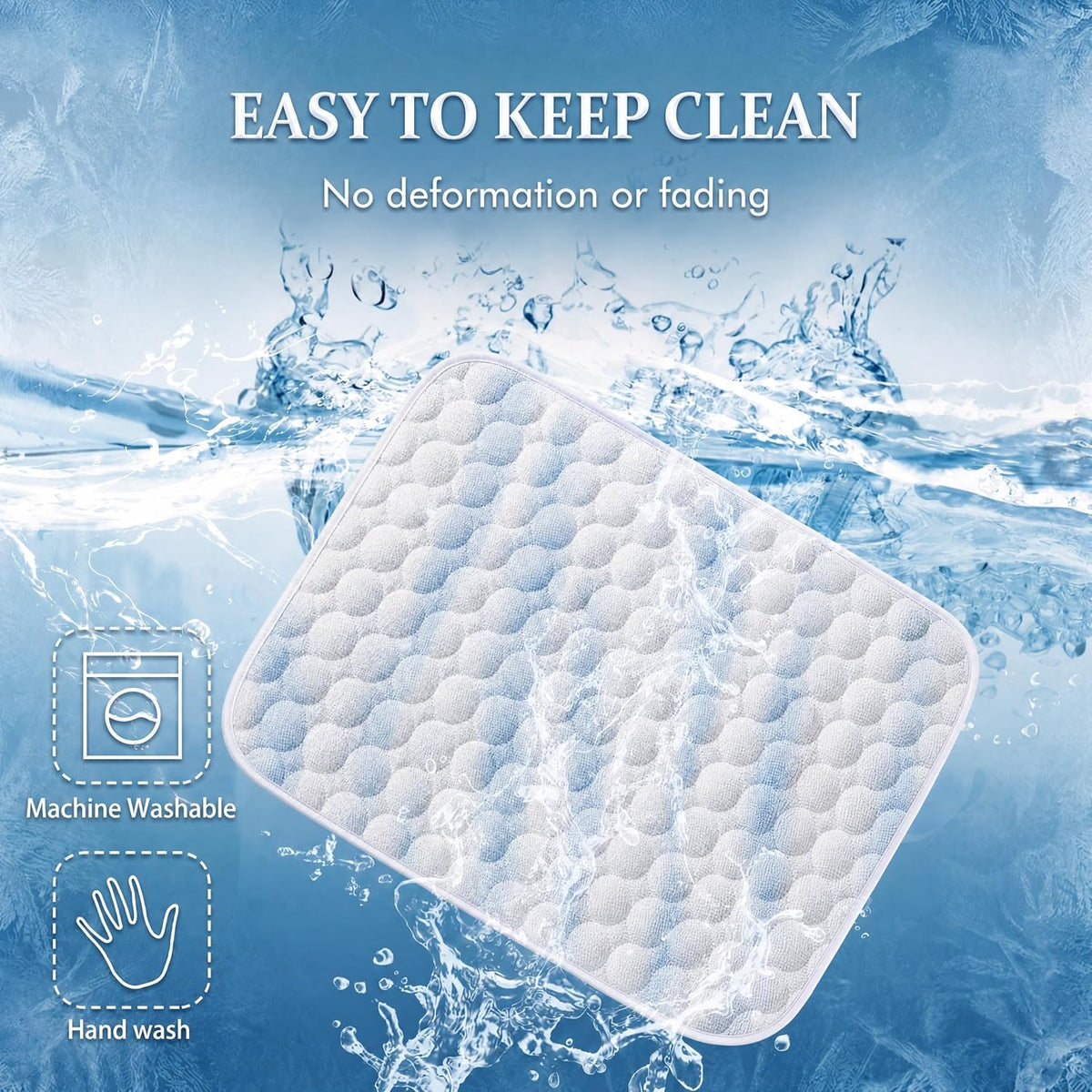MICROCOSMOS Summer Cooling Mat & Sleeping Pad- Water Absorption Top, Materials Safe, Easy Carry, EZ Clean. Keep Cooling for Pets, Kids and Adults.(Blue White, 28" x22")