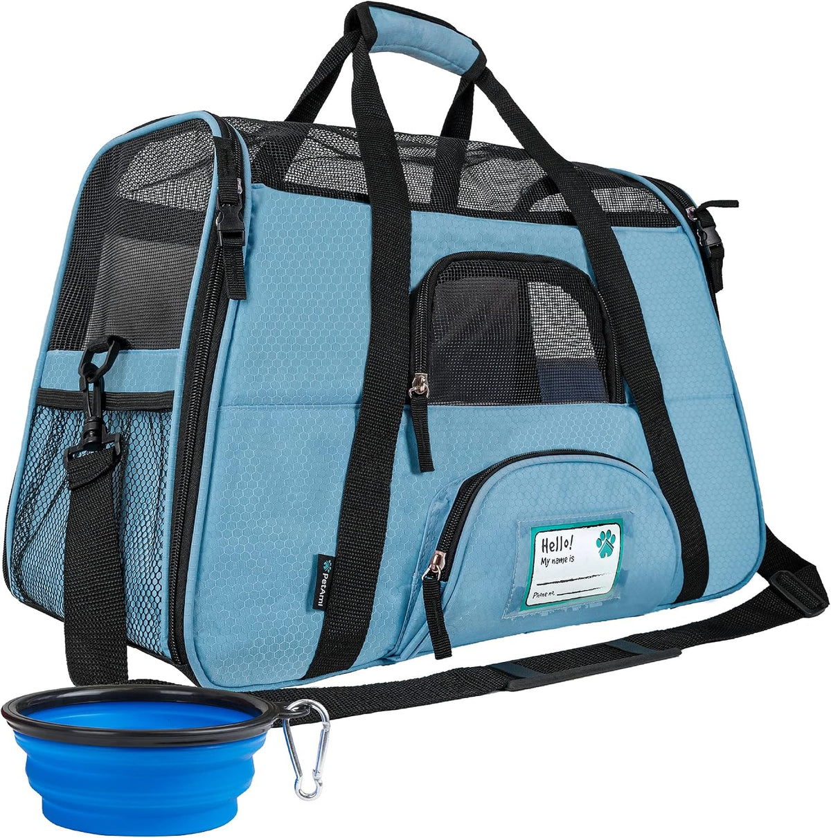 PetAmi Airline Approved Pet Carrier for Cats & Small Dogs, Small Light Blue