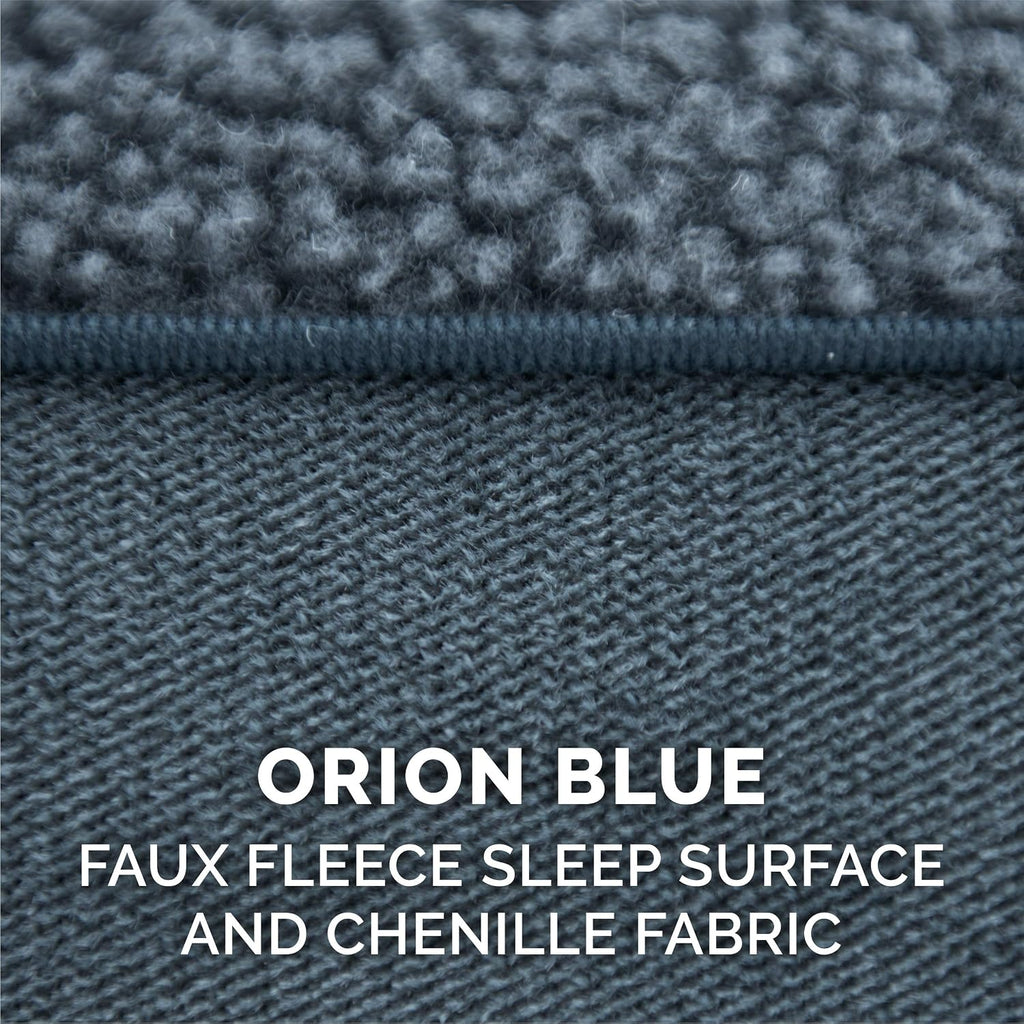 Furhaven Orthopedic Dog Bed for Large Dogs w/ Removable Bolsters & Washable Cover, For Dogs Up to 95 lbs - Sherpa & Chenille Sofa - Orion Blue, Jumbo/XL
