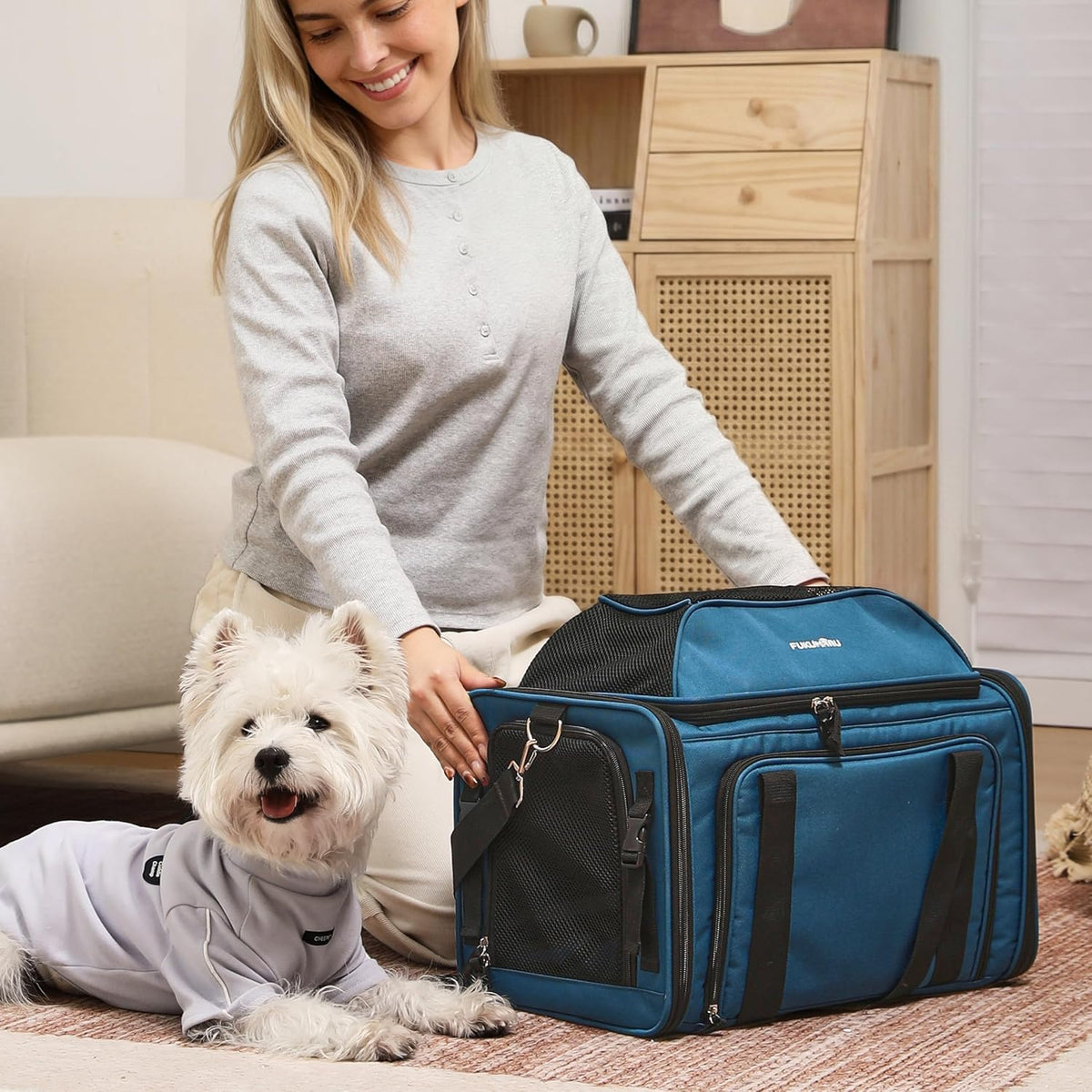 FUKUMARU Expandable Cat Carrier Large, Soft Pet Carrier Airline Approved