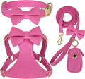 Beirui Cute Small Dog Harness Collar and Leash Set, Rose,XXS,Chest 12-14"