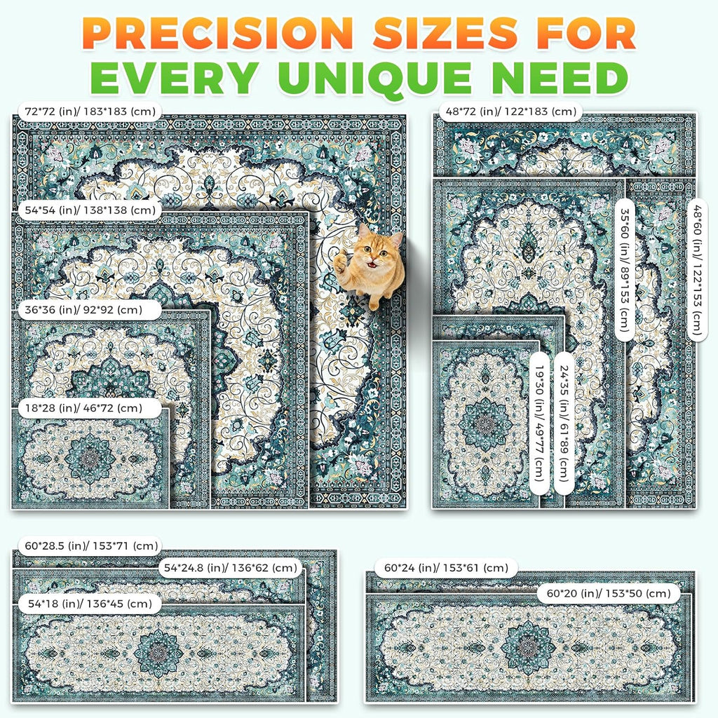 Hompet Cat Litter Mat 2 Pack, 36x60 Large Machine Washable Trapping Mats for Cats, Super Absorbent & Urine-Proof Cat Litter Box Mat for Floor, Waterproof & Non Slip Kitty Litter Rug