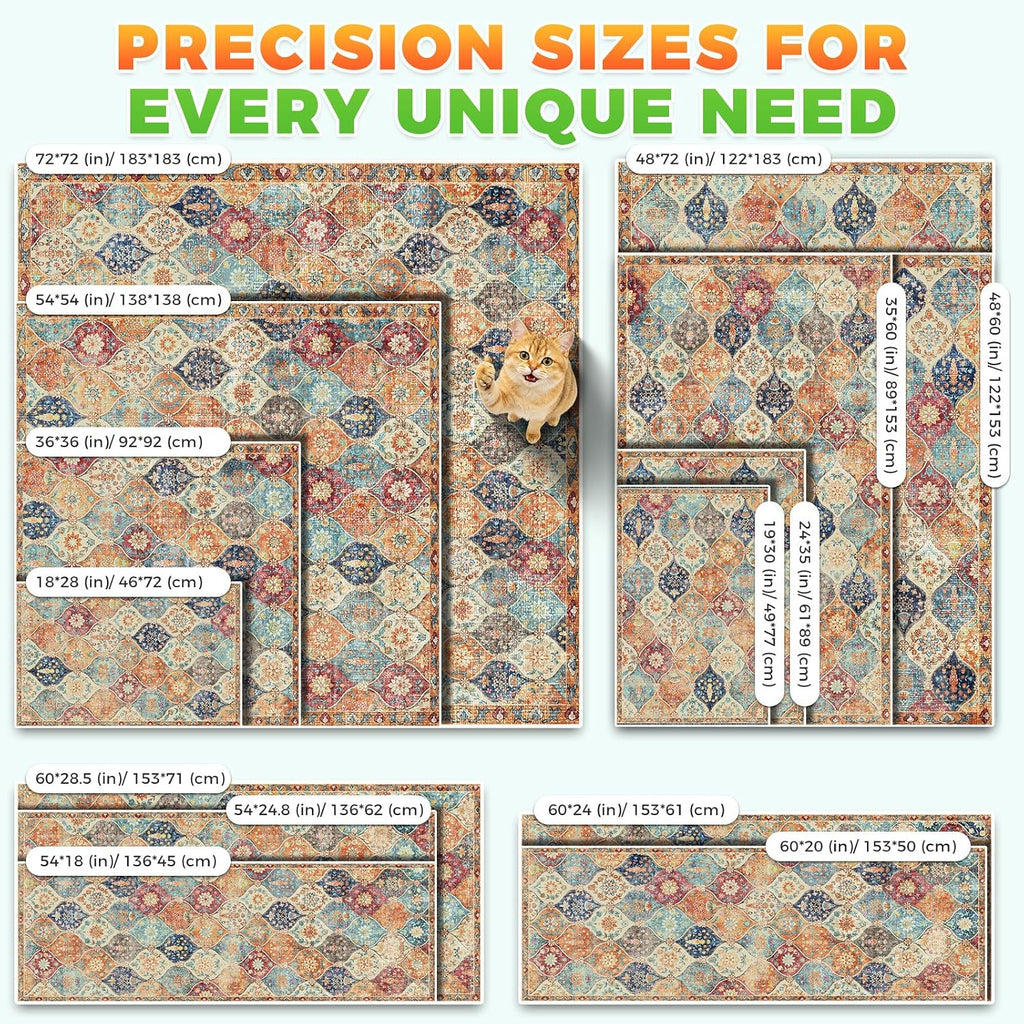 Hompet Cat Litter Mat 2 Pack, 24.8x54 Large Machine Washable Trapping Mats for Cats, Super Absorbent & Urine-Proof Cat Litter Box Mat for Floor, Waterproof & Non Slip Kitty Litter Rug