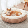 33 inches Calming Donut Dog Bed for Medium Plus Dogs,Mocha