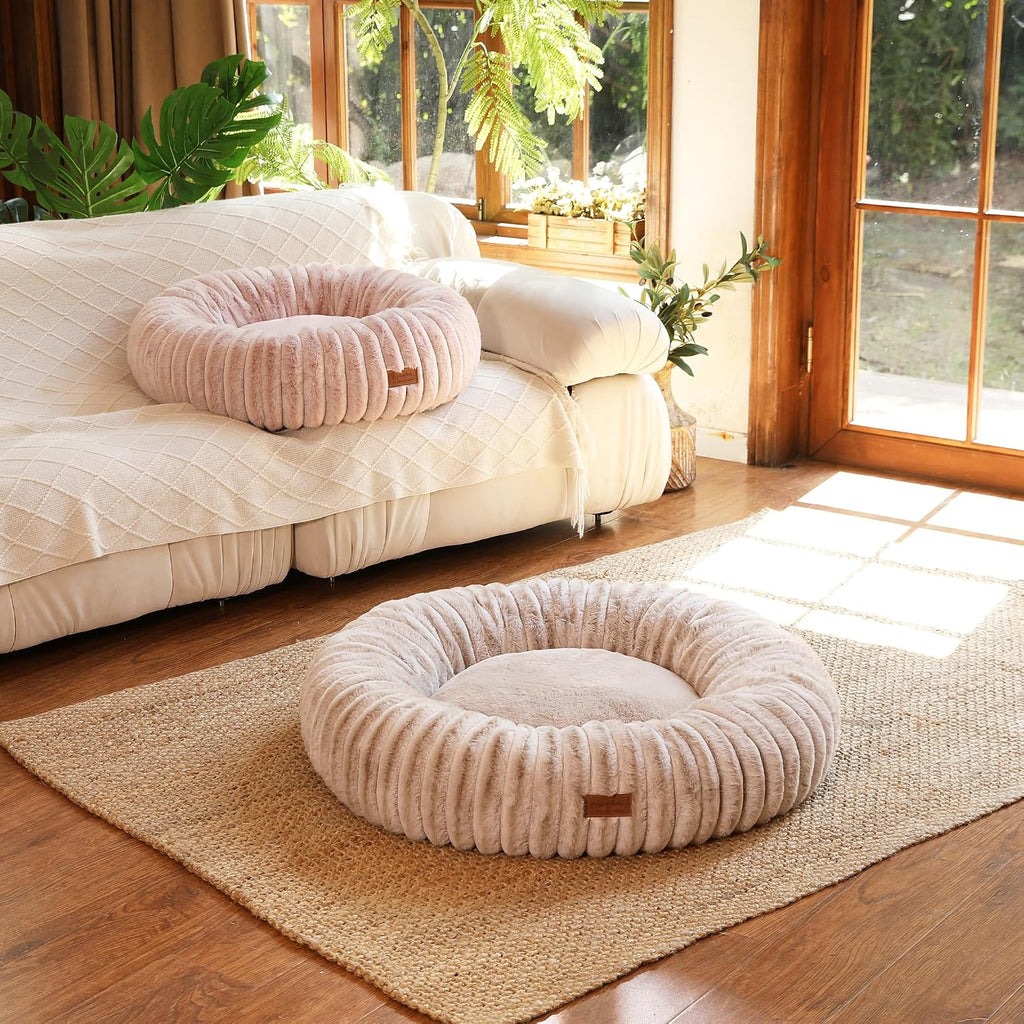 FUKUMARU Dog Bed, 30" Orthopedic Dog Beds for Medium Dogs, Donut Cat Beds