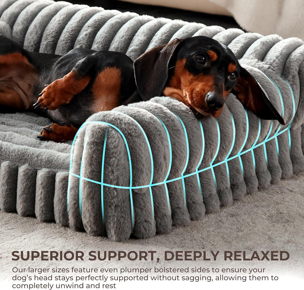 Orthopedic Dog Bed Medium 30x20x8.5” Washable Cover Grey
