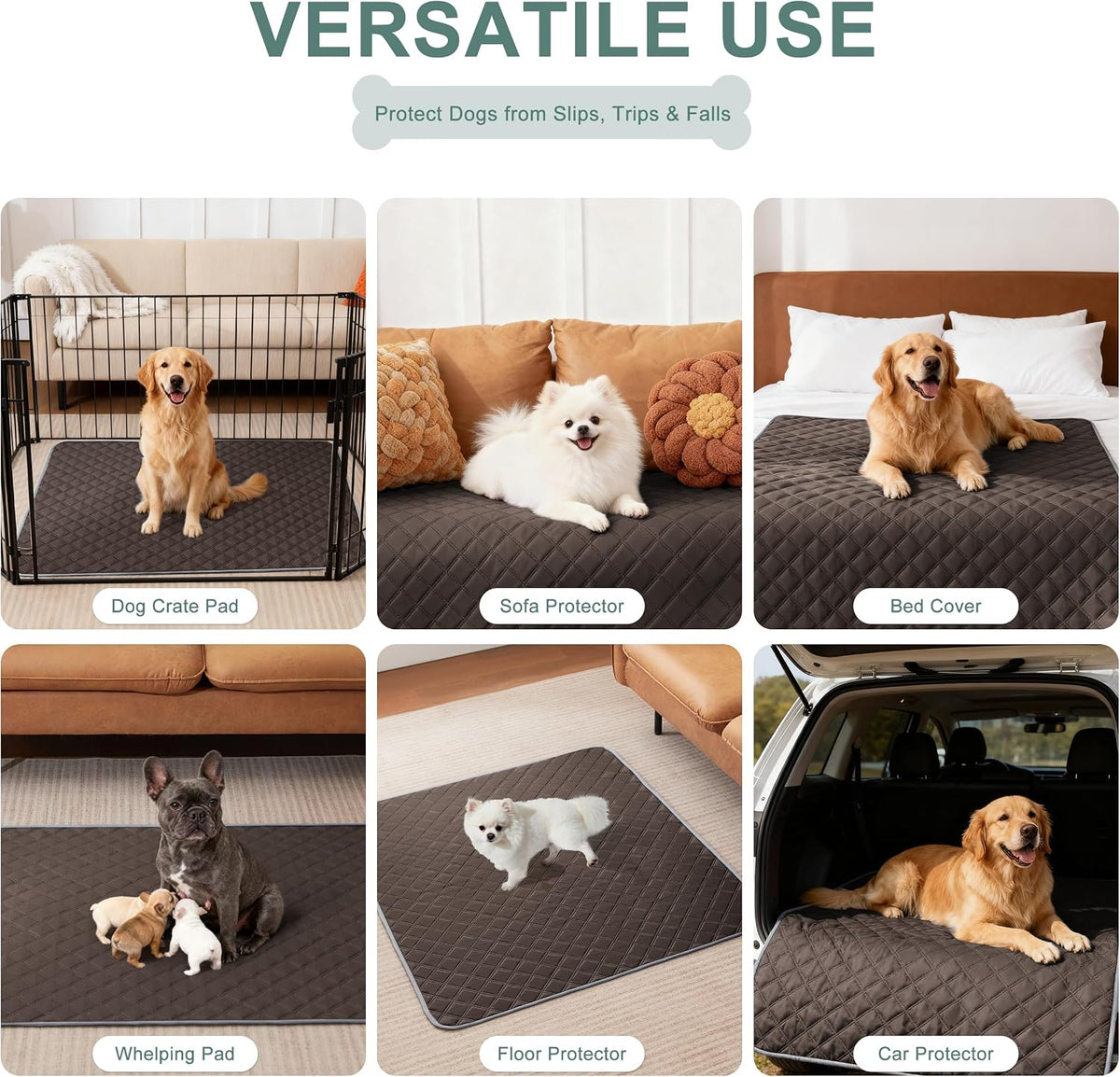 Eterish Washable Pee Pads for Dogs Extra Large 48'' x 60'' 2 Pack | Reusable Absorbent Pet Puppy Dog Training Pads Non-Slip, Waterproof Whelping Potty Pads for Dogs Leak-Proof