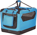Amazon Basics Portable Soft Pet Dog Crate Carrier Kennel, Foldable, Washable, Up to 25 lbs, 26 x 18 x 18 inches, Blue