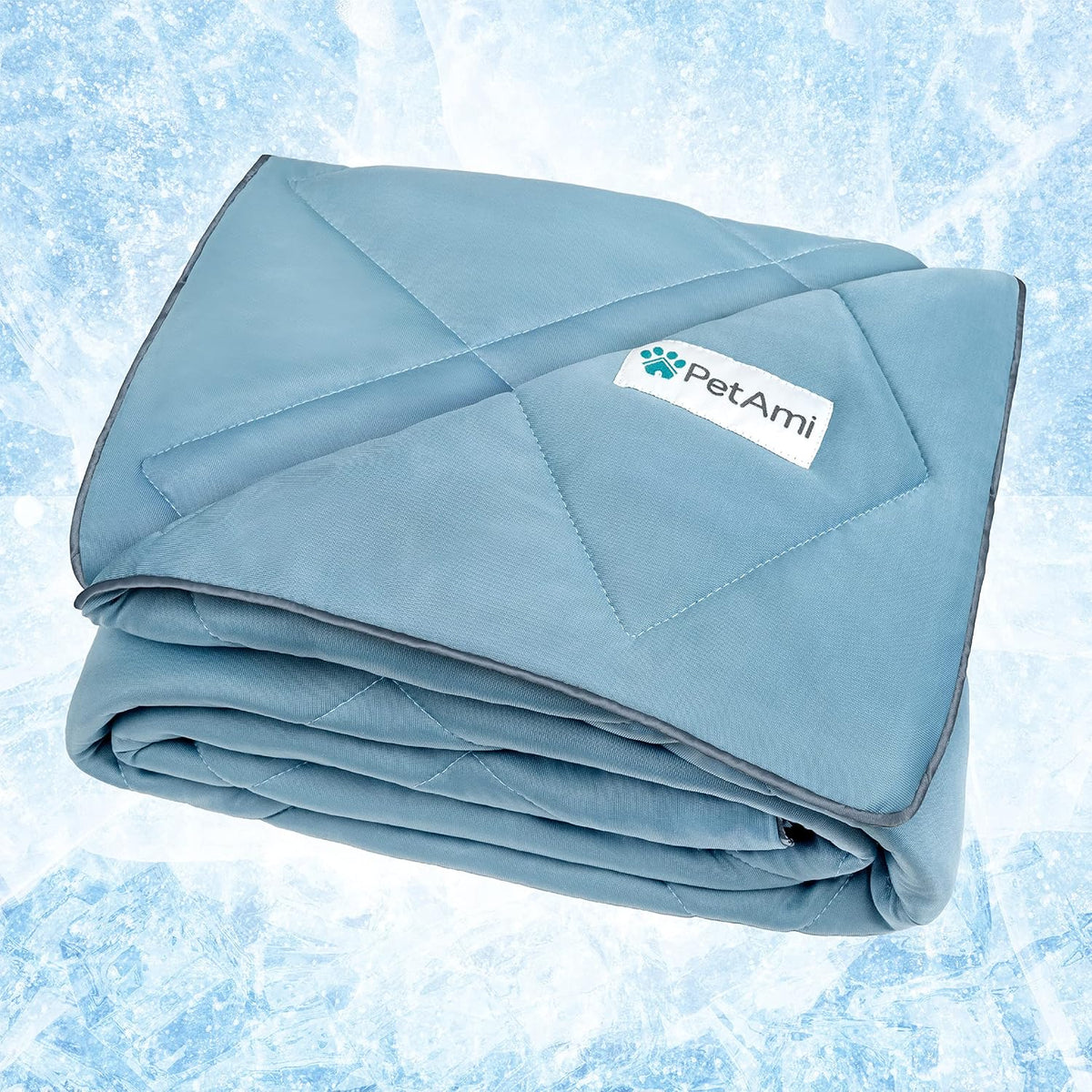 PetAmi Cooling Dog Blanket Queen Bed Lightweight for Pet Cat, 90x90 Blue