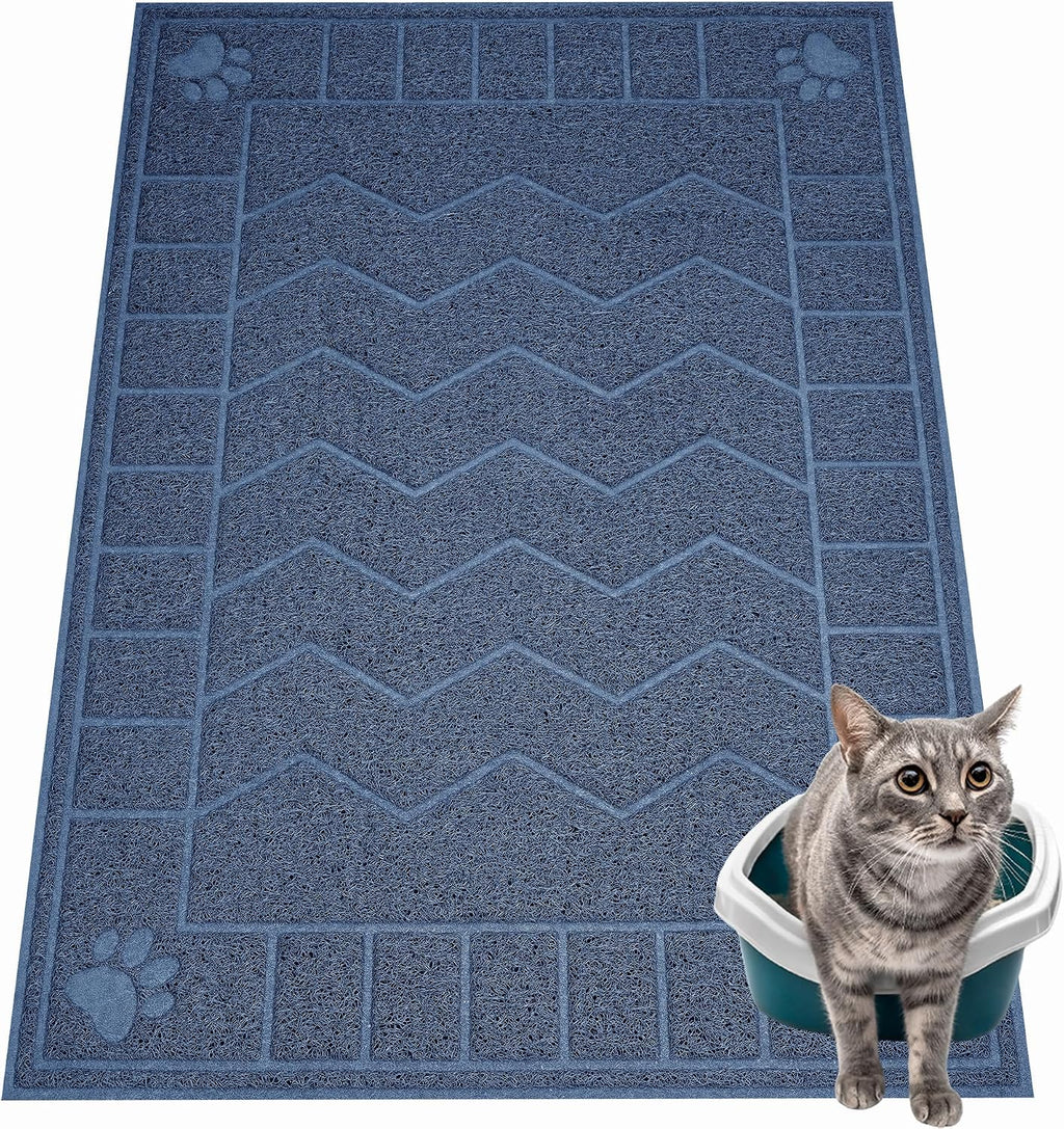 Cat Litter Box Mat, 35" x 24" Large Waterproof Litter Trapping Mat | Thick Mesh Traps Litter, Non-Slip Kitty Litter Mat for Indoor Cat, Soft Paws, BPA-Free, Multi-Use, Easy Clean, Large Coverage