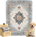 Washable Pee Pads for Dogs,Great Urine Absorbent Reusable Puppy Training Pads,Waterproof,Leak-Proof & Non-Slip Potty Pads for Whelping,Crate,Playpen,Bed.(Blue Floral,18"x24")