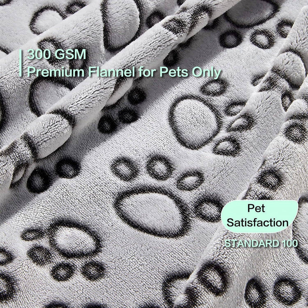Stuffed Premium Soft Dog Couch Blanket, with Flannel Cute Paw Print, 30 * 70 inches, Cat Blanket Puppy Supplies Dog Products Stuff Essentials, Gray