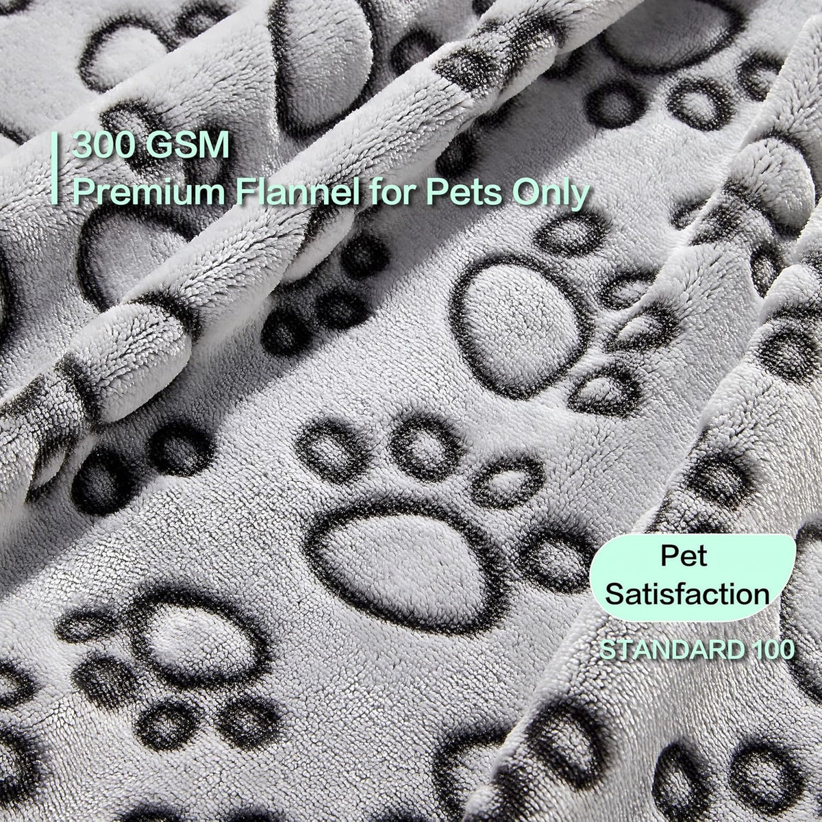 Stuffed Premium Soft Dog Couch Blanket, with Flannel Cute Paw Print, 30 * 70 inches, Cat Blanket Puppy Supplies Dog Products Stuff Essentials, Gray