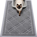 Smiry Cat Litter Box Mat 30x20, Non-Slip Water Resistant Litter Trapping Mat, Easy Clean Less Waste and Urine-Locking Cat Carpet for Indoor, Grey