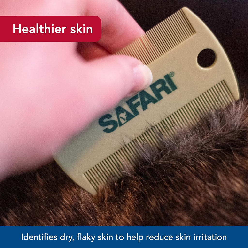 Coastal Pet Safari Double-Sided Grooming Comb - One Size Short Hair Dog Grooming Kit for Flea Prevention and Detection 
