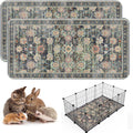 Washable Guinea Pig Pee Pads,Absorbent Reusable Guinea Pig Cage Liners,Waterproof,Leak-Proof & Non-Slip Whelping Pads & Mat for Small Animals,Pet Housebreaking.(Cluster Floral,24"x48" )