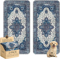 Washable Pee Pads for Dogs,Great Urine Absorbent Reusable Puppy Training Pads,Waterproof,Leak-Proof & Non-Slip Potty Pads for Whelping,Crate,Playpen,Bed.(Dark Navy Floral,36"x72")