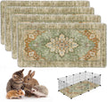 4PACK Washable Guinea Pig Pee Pads,Absorbent Reusable Guinea Pig Cage Liners,Waterproof,Leak-Proof & Non-Slip Potty Pads for Small Animals Rabbit Hamster Rat.(Green Floral,24"x48")
