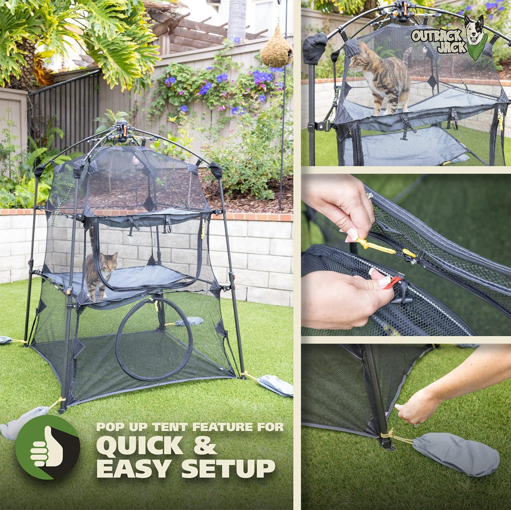 Outback Jack Catio Outdoor Cat Enclosure, Portable Play Tent, Multi Cat Use