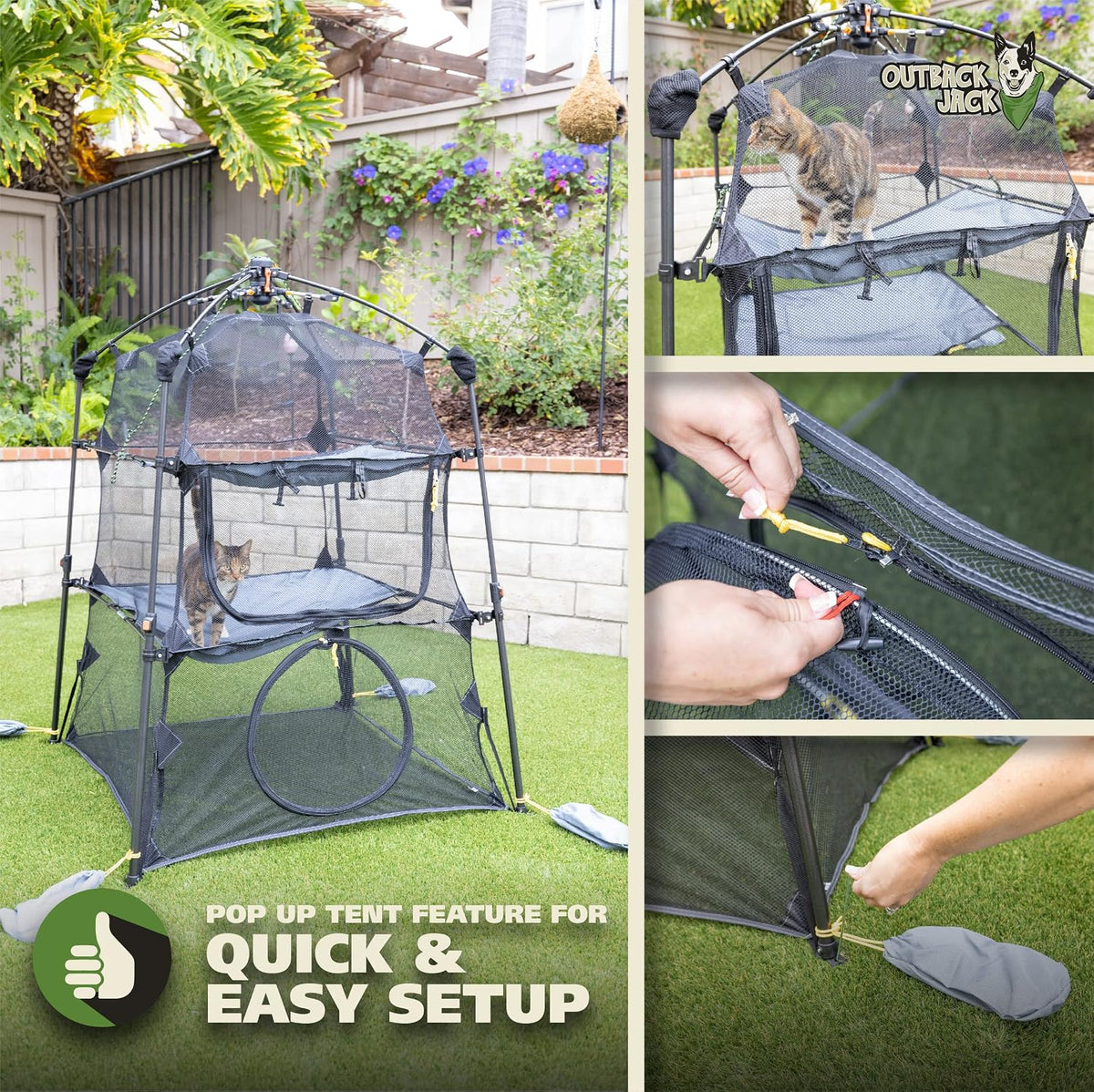 Outback Jack Catio Outdoor Cat Enclosure, Portable Play Tent, Multi Cat Use