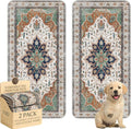 Washable Pee Pads for Dogs,Great Urine Absorbent Reusable Puppy Training Pads,Waterproof,Leak-Proof & Non-Slip Potty Pads for Whelping,Crate,Playpen,Bed.(Dark Teal Floral,36"x72")