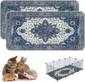 Washable Guinea Pig Pee Pads,Absorbent Reusable Guinea Pig Cage Liners,Waterproof,Leak-Proof & Non-Slip Potty Pads for Small Animals Rabbit Hamster Rat.(Dark Navy Floral,24"x48")