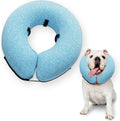 Big Ant Protective Inflatable Collar for Dogs and Cats, Soft Cone for Dogs After Surgery, Dog Neck Donut Collar, Dog Cone Collar Soft Pet Recovery Collar Does Not Block Vision E-Collar (Medium, Blue)